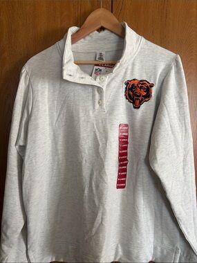 NFL Light Gray Pullover with Orange and Navy Bear Logo
